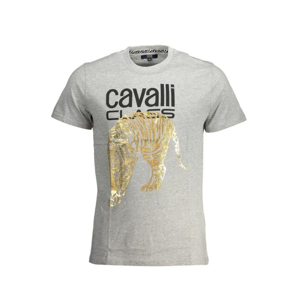 Cavalli Class Grigio Cotton Men Men's T-Shirt